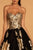 Elizabeth K - GL2654 Gold Embellished Strapless A-Line Gown In Black