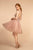 Elizabeth K - GS1607 Embroidered Bodice Illusion Tulle Cocktail Dress In Purple and Pink