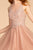 Elizabeth K - GS1607 Embroidered Bodice Illusion Tulle Cocktail Dress In Purple and Pink