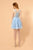 Elizabeth K - GS1613 Embroidered V-neck Chiffon A-line Dress in Blue