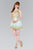 Elizabeth K - GS2403 Gold Lace Applique Tulle Cocktail Dress In Green