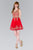 Elizabeth K - GS2403 Gold Lace Applique Tulle Cocktail Dress In Red