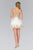 Elizabeth K - GS2403 Gold Lace Applique Tulle Cocktail Dress In White