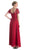 Cinderella Divine - Lace Short Sleeve Illusion Bateau Sheath Dress in Red