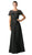 Cinderella Divine - Lace Short Sleeve Illusion Bateau Sheath Dress in Black