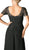 Cinderella Divine - Lace Short Sleeve Illusion Bateau Sheath Dress in Black