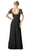 Cinderella Divine - Lace Short Sleeve Illusion Bateau Sheath Dress in Black