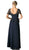 Cinderella Divine - Lace Short Sleeve Illusion Bateau Sheath Dress in Blue