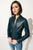 CHAPIN Blue Reversible Leather Bomber | CHAPIN Blouson bleu en cuir réversible