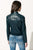  CHAPIN Blouson bleu en cuir réversible