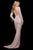 Sherri Hill - 53160 Bead-Fringed Long Sheath Dress In Pink