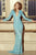 Sherri Hill - 53160 Bead-Fringed Long Sheath Dress In Blue