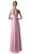 Cinderella Divine - Sleeveless Illusion Bateau Pleated A-line Dress in Pink