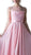 Sleeveless Illusion Bateau Pleated A-line Dress