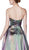 Cinderella Divine - CJ518 Strapless High Slit Metallic A-Line Gown In Multi-Color