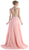 Cinderella Divine - Embellished Illusion Bateau Chiffon A-line Dress