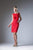 Cinderella Divine - CH515 Flutter Cap Sleeve Lace Sheath Dress In Red