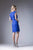 Cinderella Divine - CH515 Flutter Cap Sleeve Lace Sheath Dress In Blue