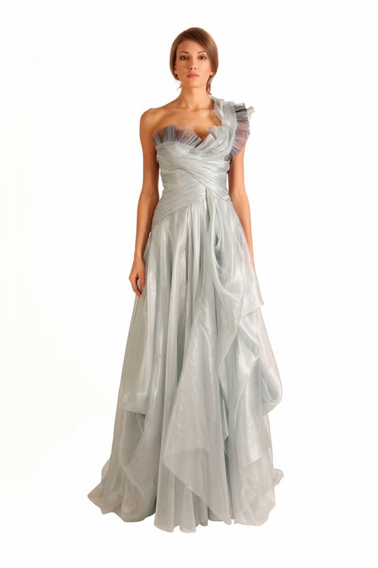 Beside Couture by Gemy - CPF12 3195 One-Shoulder A-line Gown In Blue