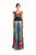 Beside Couture by Gemy - CPF12 3228 Multi-Colored Wide V-neck Dress In Multi-Color