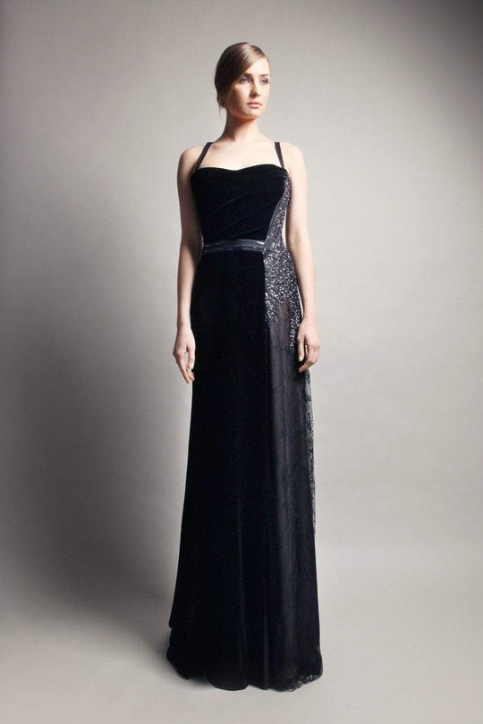 Beside Couture by Gemy - CPF13 3682 Fitted Side Embellished Dress In Black