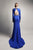 Beside Couture by Gemy - CPF13 3685 Bejeweled High Neck Sheath Dress In Blue