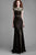 Beside Couture by Gemy - CPF14 3990 Epaulette Cap Sleeve Velvet Gown In Green