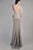 Beside Couture by Gemy - CPF14 4038 Cap Sleeve Ornate Sequined Gown In Silver