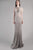 Beside Couture by Gemy - CPF14 4038 Cap Sleeve Ornate Sequined Gown In Silver