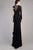 Beside Couture by Gemy - CPF14 4078 Asymmetric Illusion High Slit Gown In Black