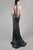 Beside Couture by Gemy - CPF14 4088 Metallic Floral Lace Illusion Gown In Silver