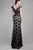 Beside Couture by Gemy - CPF14 4105 Cap Sleeve Lace Illusion Gown In Black