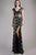 Beside Couture by Gemy - CPF14 4105 Cap Sleeve Lace Illusion Gown In Black