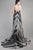Beside Couture by Gemy - CPF14 4115 Collared Ornate High Low Gown In Multi-Color