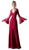 Cinderella Divine - Embellished Lace Long Bell Sleeve A-line Dress in Red