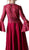 Cinderella Divine - Embellished Lace Long Bell Sleeve A-line Dress in Red