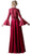 Cinderella Divine - Embellished Lace Long Bell Sleeve A-line Dress in Red