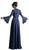 Cinderella Divine - Embellished Lace Long Bell Sleeve A-line Dress in Blue