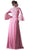 Cinderella Divine - Embellished Lace Long Bell Sleeve A-line Dress in Pink