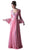 Cinderella Divine - Embellished Lace Long Bell Sleeve A-line Dress in Pink