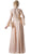 Cinderella Divine - Embellished Lace Long Bell Sleeve A-line Dress in Neutral