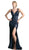 Cinderella Divine - Fully Sequined V-neck Sheath Prom Dress