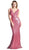 Cinderella Divine - Fully Sequined Deep V-neck Sheath Dress