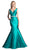 Cinderella Divine - Chic Plunging V-neck Ruffled Mermaid Dress