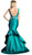 Cinderella Divine - Chic Plunging V-neck Ruffled Mermaid Dress