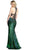 Cinderella Divine - Sleeveless Sequined Sheath Prom Dress With Train