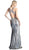 Cinderella Divine - Sequined Sheath Prom Dress With Crossed Open Back