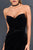 Cristallini - SKA462 Strapless Surplice Velvet High Slit Dress In Black