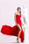 Cristallini - SKA582 Strapless V-neck Trumpet Dress In Red