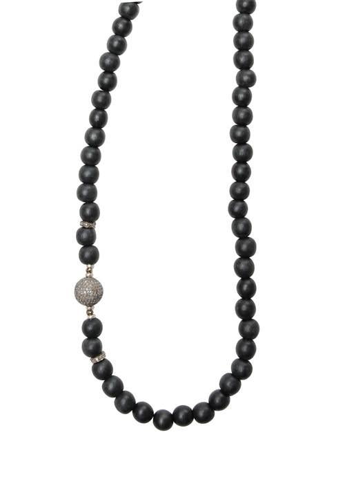Diamond Ball and Diamond Accent Beads Necklace